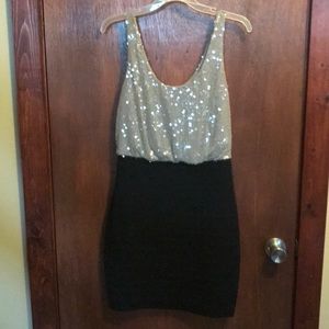 Black/grey Sequined Party Dress
